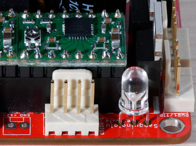 Umístění LED diody
